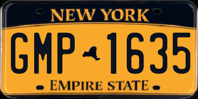 NY license plate GMP1635