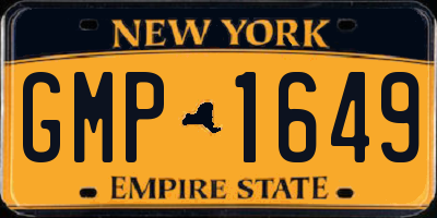 NY license plate GMP1649