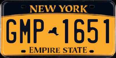 NY license plate GMP1651