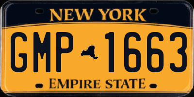 NY license plate GMP1663