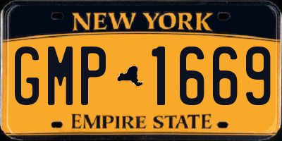 NY license plate GMP1669