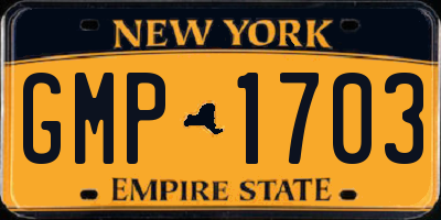 NY license plate GMP1703