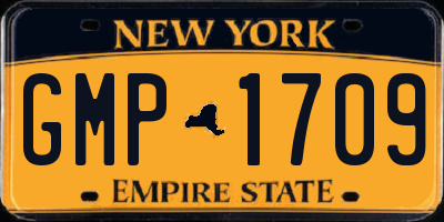 NY license plate GMP1709