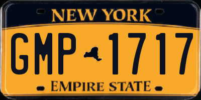 NY license plate GMP1717