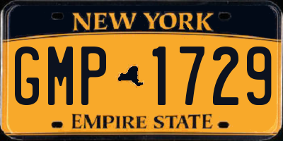 NY license plate GMP1729