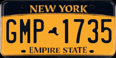 NY license plate GMP1735