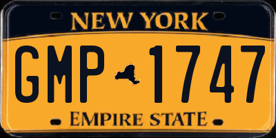 NY license plate GMP1747