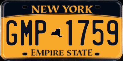 NY license plate GMP1759