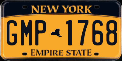 NY license plate GMP1768