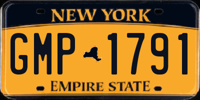 NY license plate GMP1791