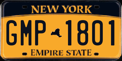 NY license plate GMP1801