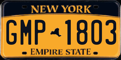 NY license plate GMP1803
