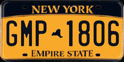 NY license plate GMP1806