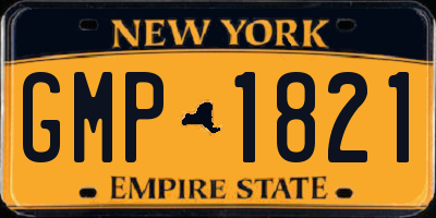 NY license plate GMP1821