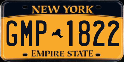 NY license plate GMP1822