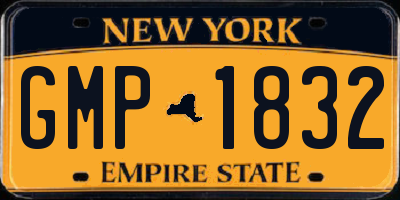 NY license plate GMP1832
