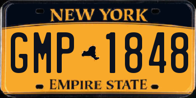 NY license plate GMP1848