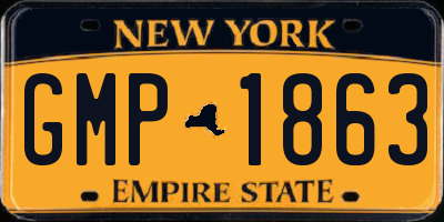 NY license plate GMP1863