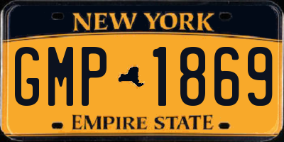 NY license plate GMP1869