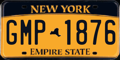 NY license plate GMP1876