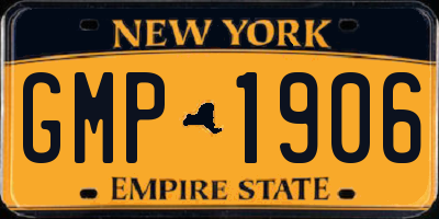 NY license plate GMP1906