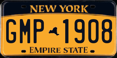 NY license plate GMP1908