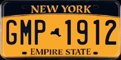 NY license plate GMP1912