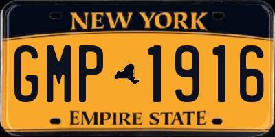 NY license plate GMP1916