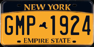 NY license plate GMP1924