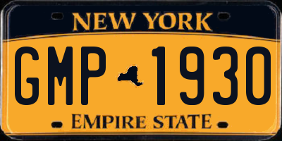 NY license plate GMP1930