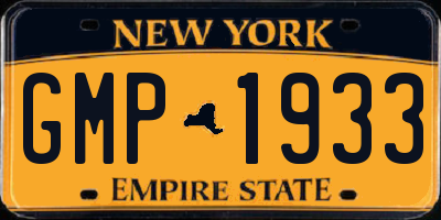 NY license plate GMP1933