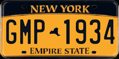 NY license plate GMP1934