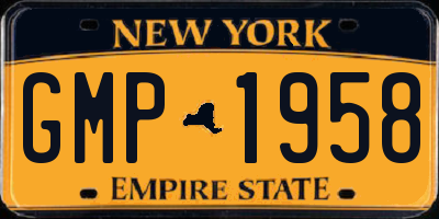 NY license plate GMP1958