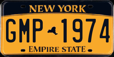 NY license plate GMP1974