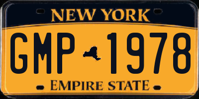 NY license plate GMP1978