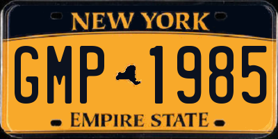 NY license plate GMP1985