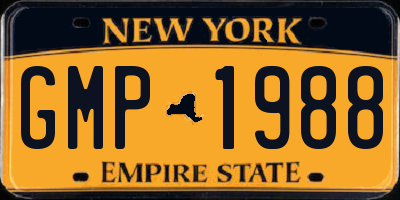 NY license plate GMP1988