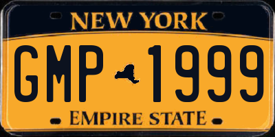 NY license plate GMP1999