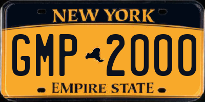 NY license plate GMP2000