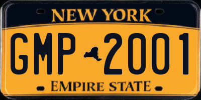 NY license plate GMP2001