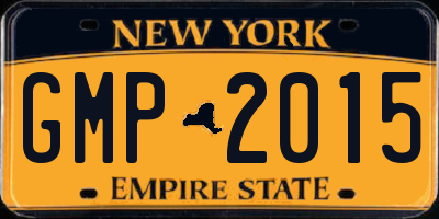 NY license plate GMP2015