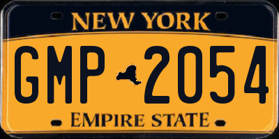 NY license plate GMP2054