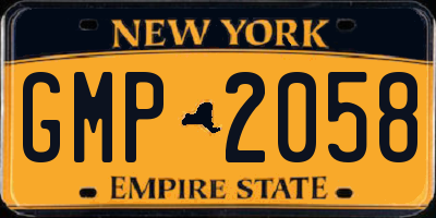 NY license plate GMP2058