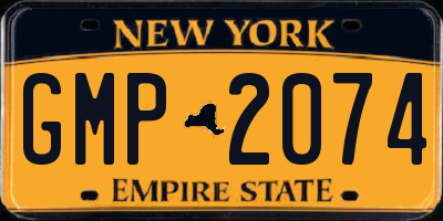 NY license plate GMP2074