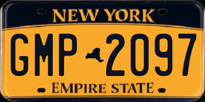 NY license plate GMP2097