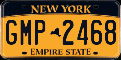 NY license plate GMP2468