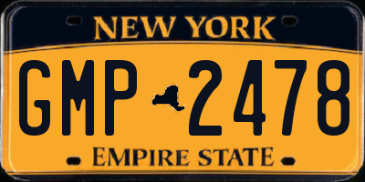 NY license plate GMP2478