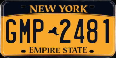 NY license plate GMP2481
