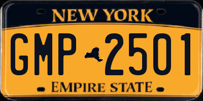 NY license plate GMP2501