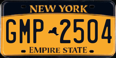 NY license plate GMP2504